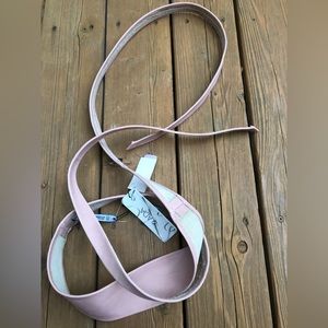 ADA Leather Wrap Obi Belt in Pinkish Nude NEW